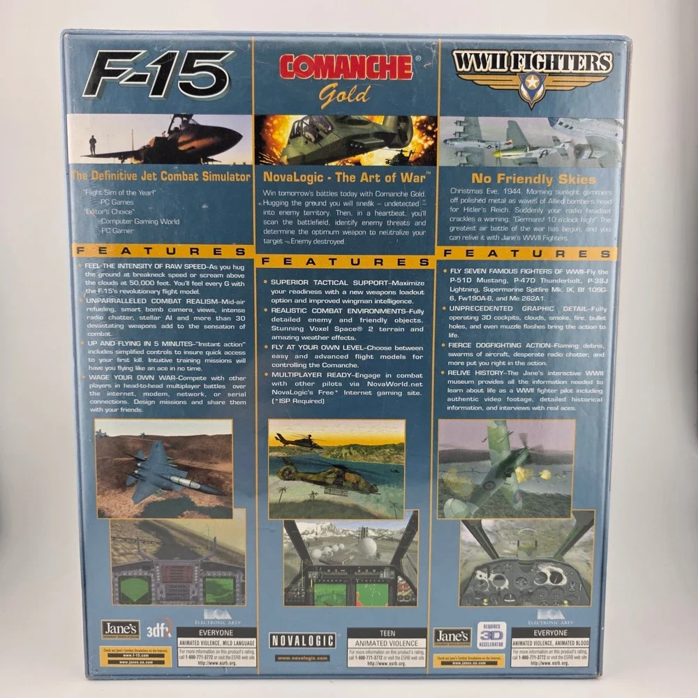 Ultimate Flight Series F-15 Comanche Gold WWII Fighters PC CD-ROM‎ Big Box NOS